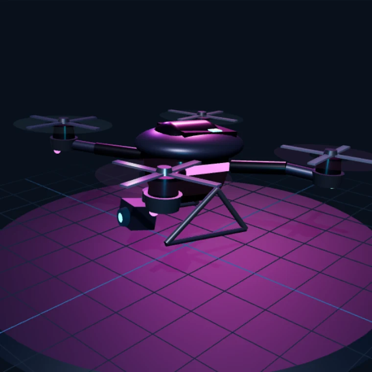 DroneDream quadcopter in a simulation scene